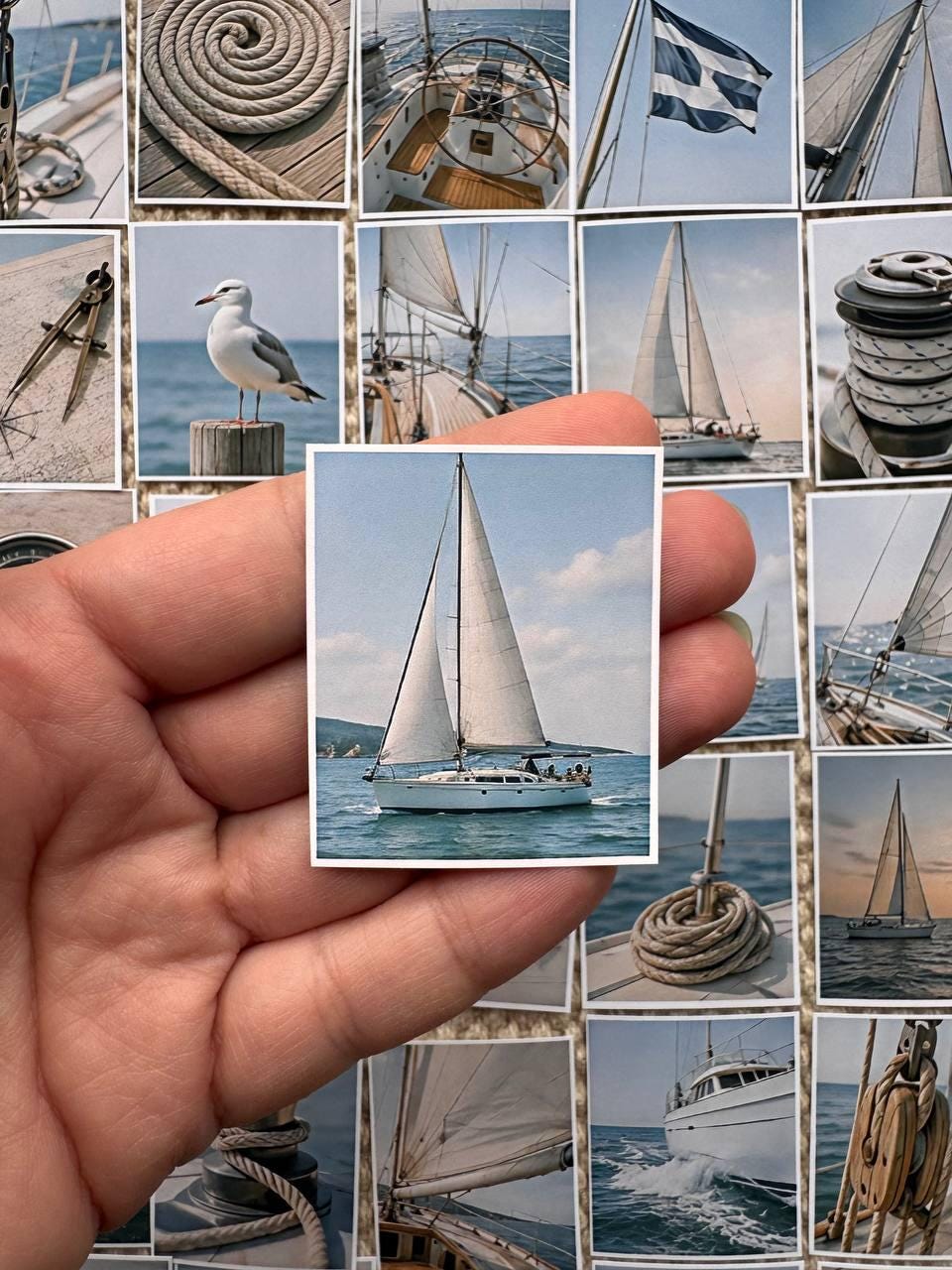 Set of 30 Nautical Sailing Stickers Set, Coastal Scrapbook Stickers, Sailboat Journal Ephemera, Ocean Aesthetic, Sea Life Scrapbooking