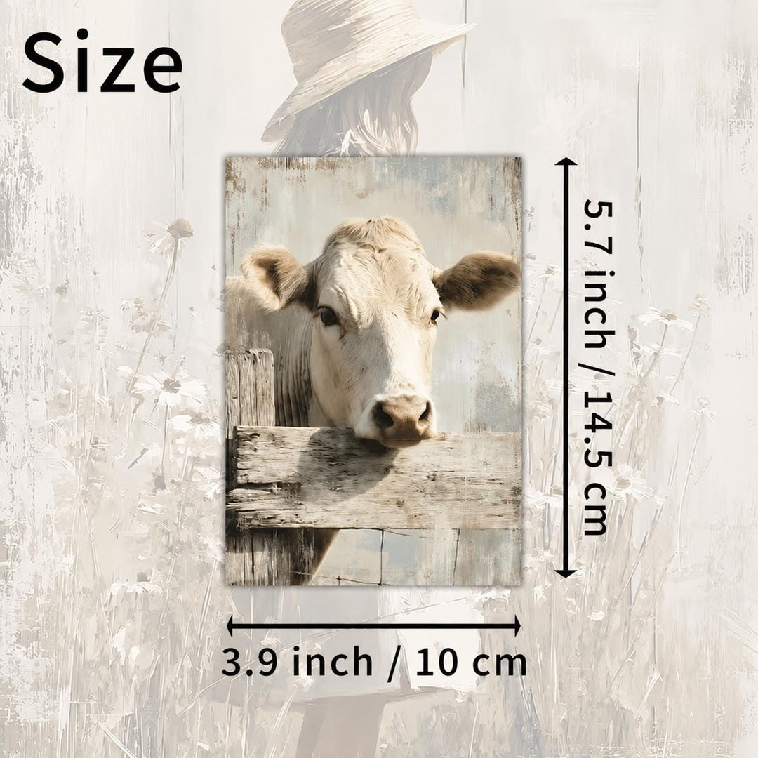 Vintage Farm Animal Illustration Cards – Set of 20 Pin-Up Style Paper Cards Scrapbook Paper