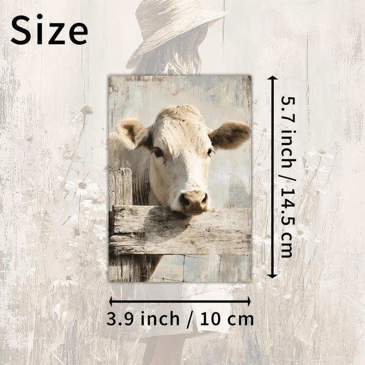 Vintage Farm Animal Illustration Cards – Set of 20 Pin-Up Style Paper Cards Scrapbook Paper