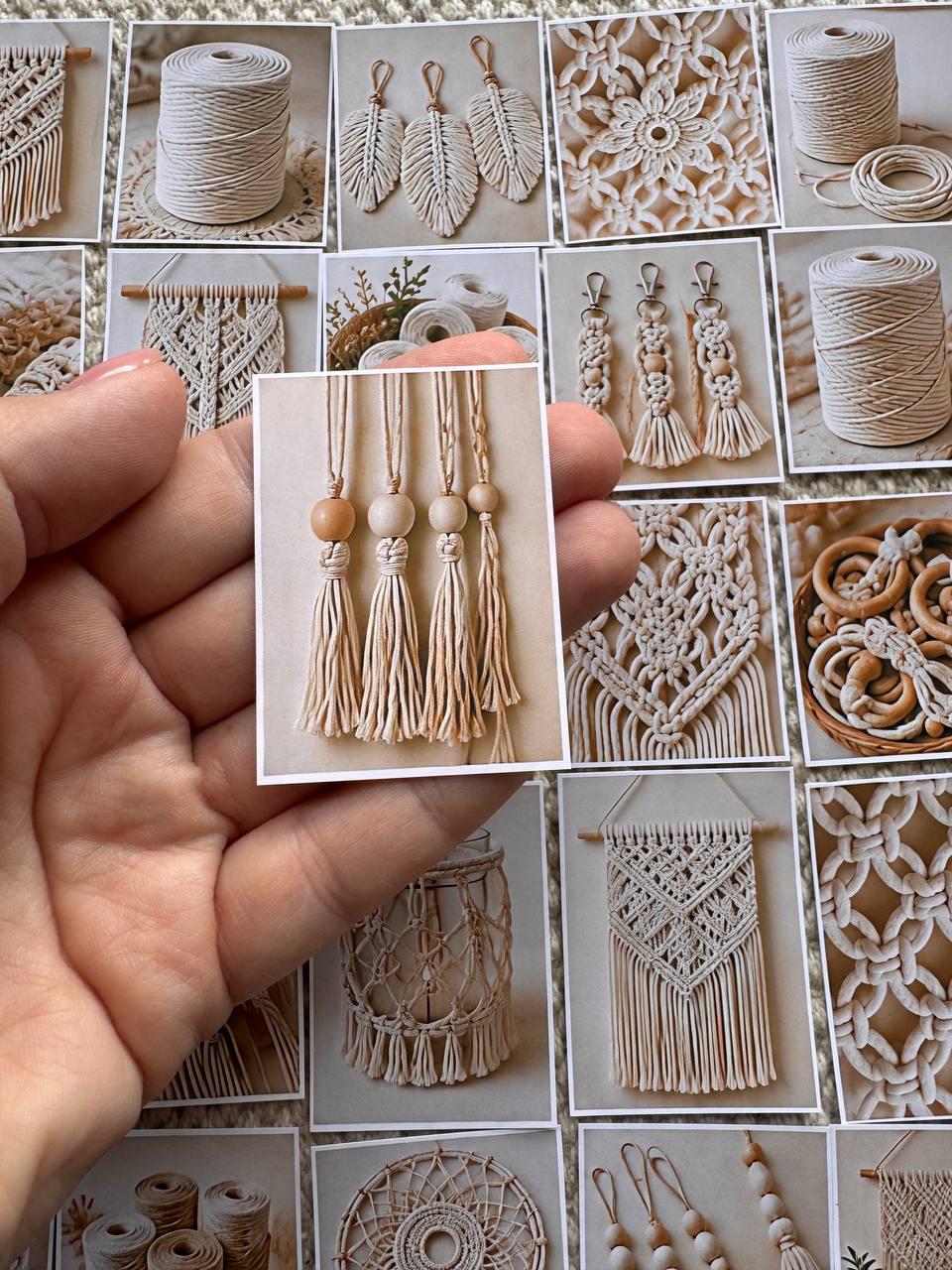 Set of 30 Macrame Stickers Set, Boho Scrapbook Stickers, Neutral Aesthetic Planner Stickers, Craft Room Decor Stickers,Junk Journal Supplies