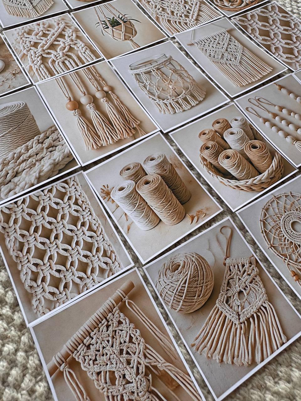 Set of 30 Macrame Stickers Set, Boho Scrapbook Stickers, Neutral Aesthetic Planner Stickers, Craft Room Decor Stickers,Junk Journal Supplies