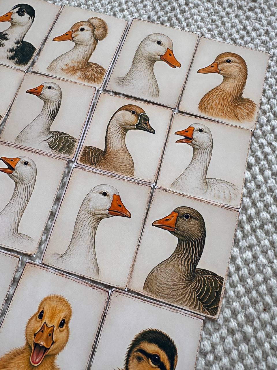 Set of 30 Duck Stickers Set, Vintage Duckling Stickers, Farm Animal Scrapbook Stickers, Cottagecore Planner Stickers,Cute Goose Duck Journal