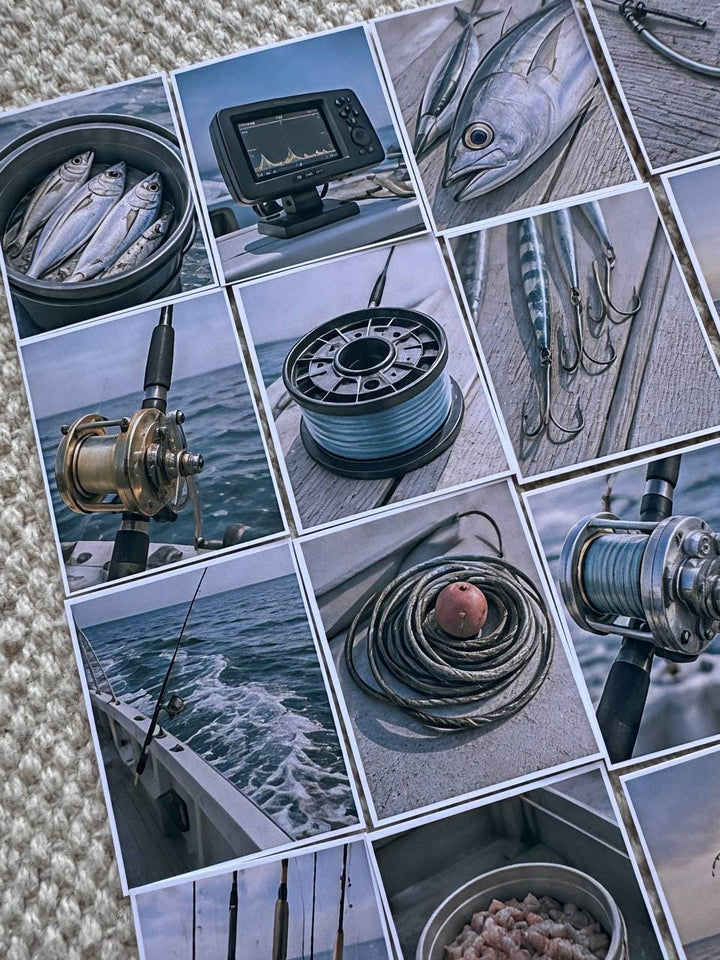 Set of 30 Fishing Stickers Set, Vintage Fishing Scrapbook Stickers, Angler Journal Stickers, Nautical Planner, Ocean Fishing Ephemera Pack
