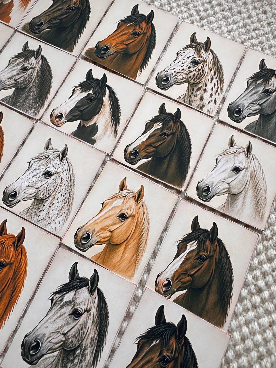 Set of 30 Horse Stickers Set, Vintage Horse Portrait Stickers, Equestrian Scrapbook Stickers, Horse Lover Journal Stickers, Farmhouse Animal