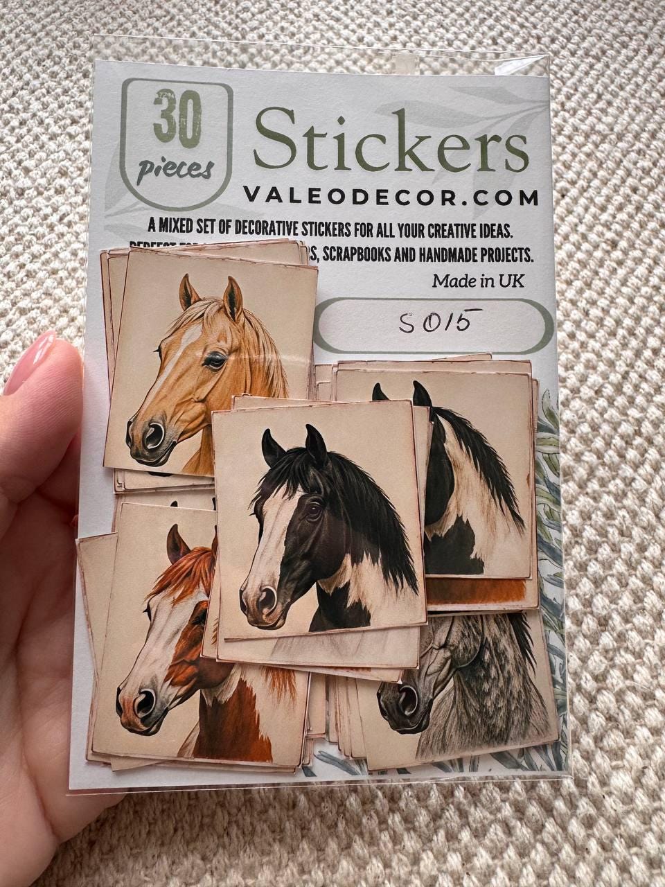 Set of 30 Horse Stickers Set, Vintage Horse Portrait Stickers, Equestrian Scrapbook Stickers, Horse Lover Journal Stickers, Farmhouse Animal