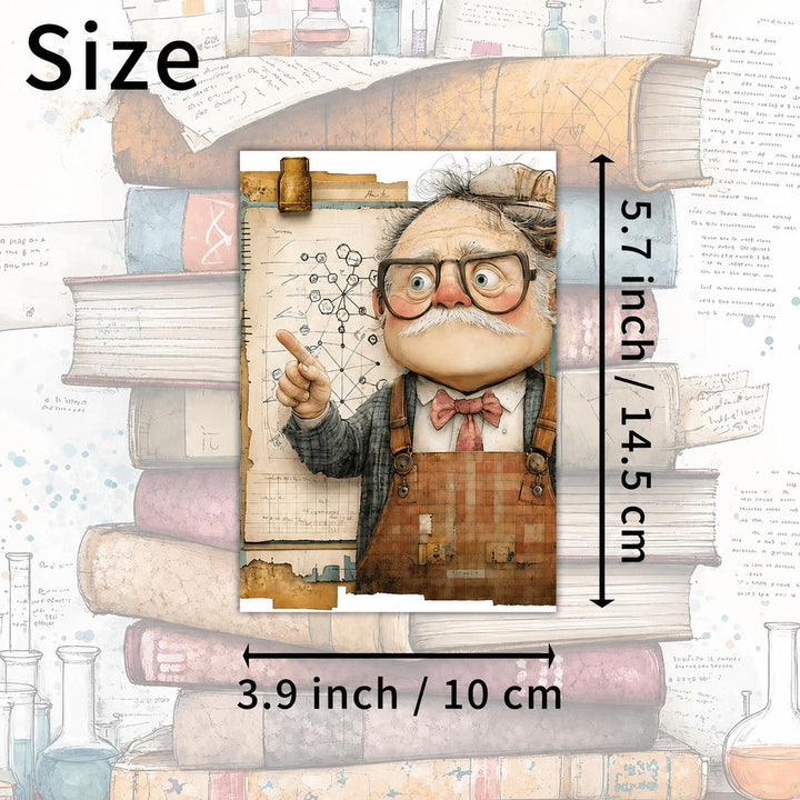 Set of 20 Science Journal Cards, Chemistry Ephemera Pack, STEM Scrapbook Cards, Laboratory Junk Journal Kit, Scientist Collage Cards