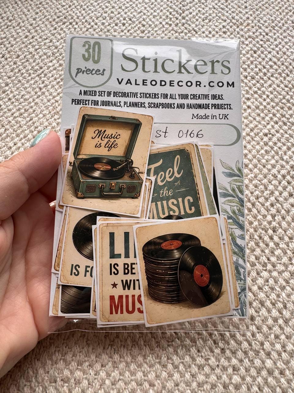 Set of 30 Vintage Music Stickers, Vinyl Record Stickers, Retro Music Journal Stickers, Rock and Roll Scrapbook, Music Lover Sticker Pack