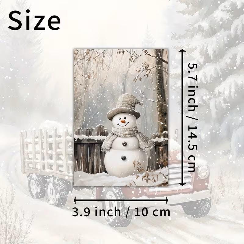 Set of 20 Winter Journal Cards, Christmas Ephemera Pack, Neutral Winter Scrapbook Cards, Snowy Animal Junk Journal Kit, Cottagecore Winter