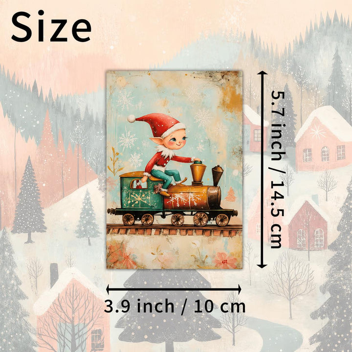 Set of 20 Cute Christmas Journal Cards, Whimsical Holiday Ephemera Pack, Vintage Xmas Scrapbook Cards, Cute Winter Junk Journal Kit