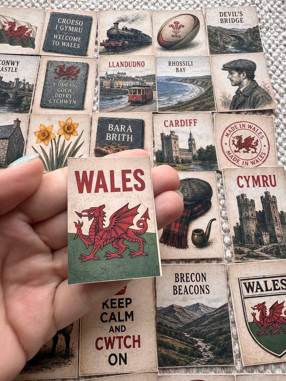 Set of 30 Wales Stickers Set, Welsh Vintage Stickers, Cymru Scrapbook Stickers, Wales Travel Journal Stickers, Welsh Aesthetic Sticker Pack