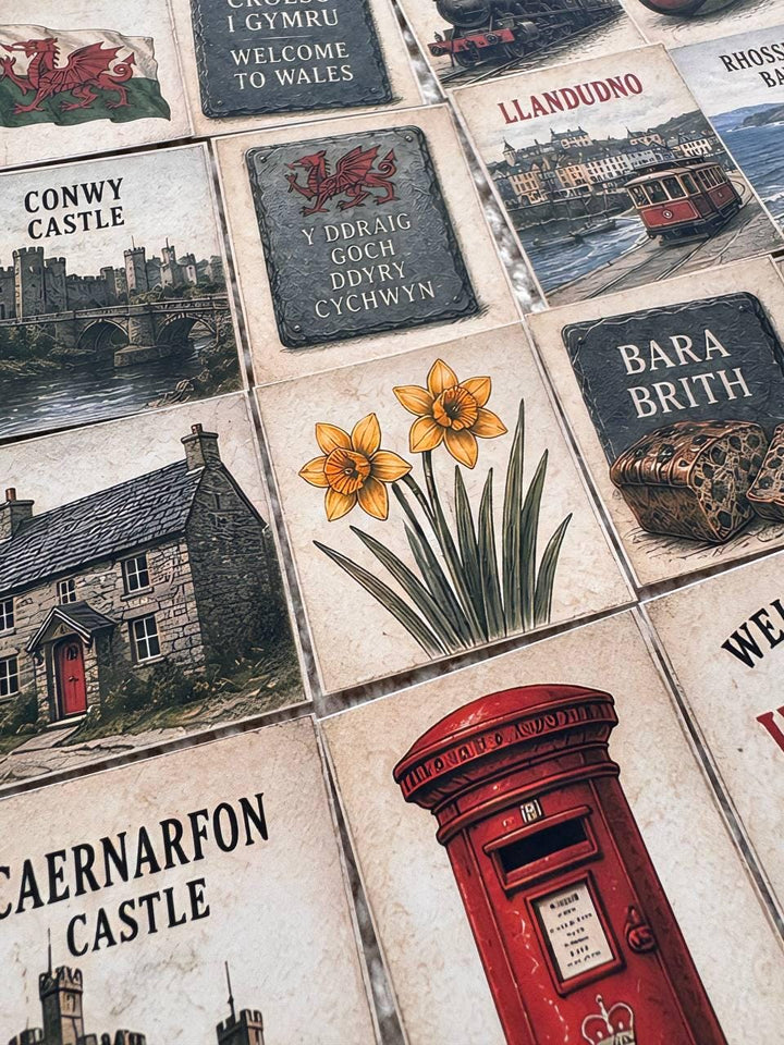Set of 30 Wales Stickers Set, Welsh Vintage Stickers, Cymru Scrapbook Stickers, Wales Travel Journal Stickers, Welsh Aesthetic Sticker Pack