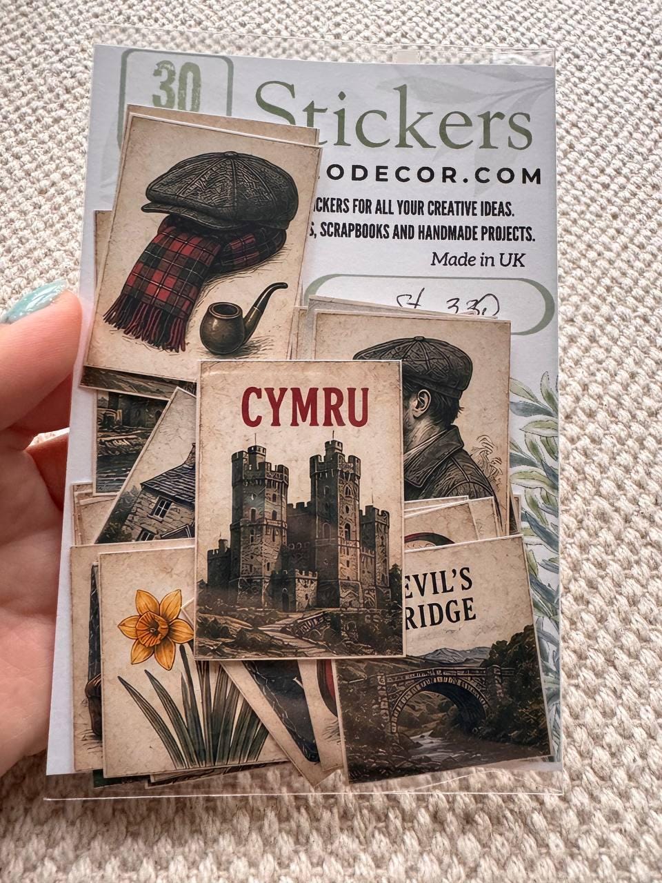 Set of 30 Wales Stickers Set, Welsh Vintage Stickers, Cymru Scrapbook Stickers, Wales Travel Journal Stickers, Welsh Aesthetic Sticker Pack