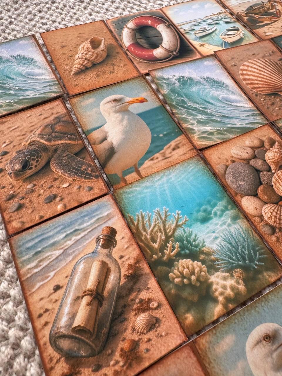 Set of 25 Beach Stickers Set, Coastal Scrapbook Stickers, Ocean Journal Stickers, Summer Sea Die Cuts, Vintage Beach Ephemera Pack