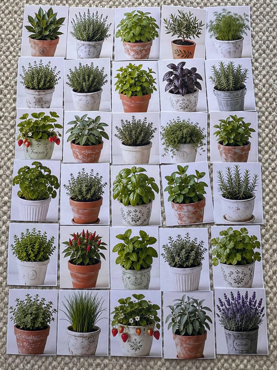 Set of 30 Herb Garden Stickers Set, Botanical Plant Die Cuts, Kitchen Herbs, Cottagecore Scrapbook Ephemera, Planner Journal Sticker Pack