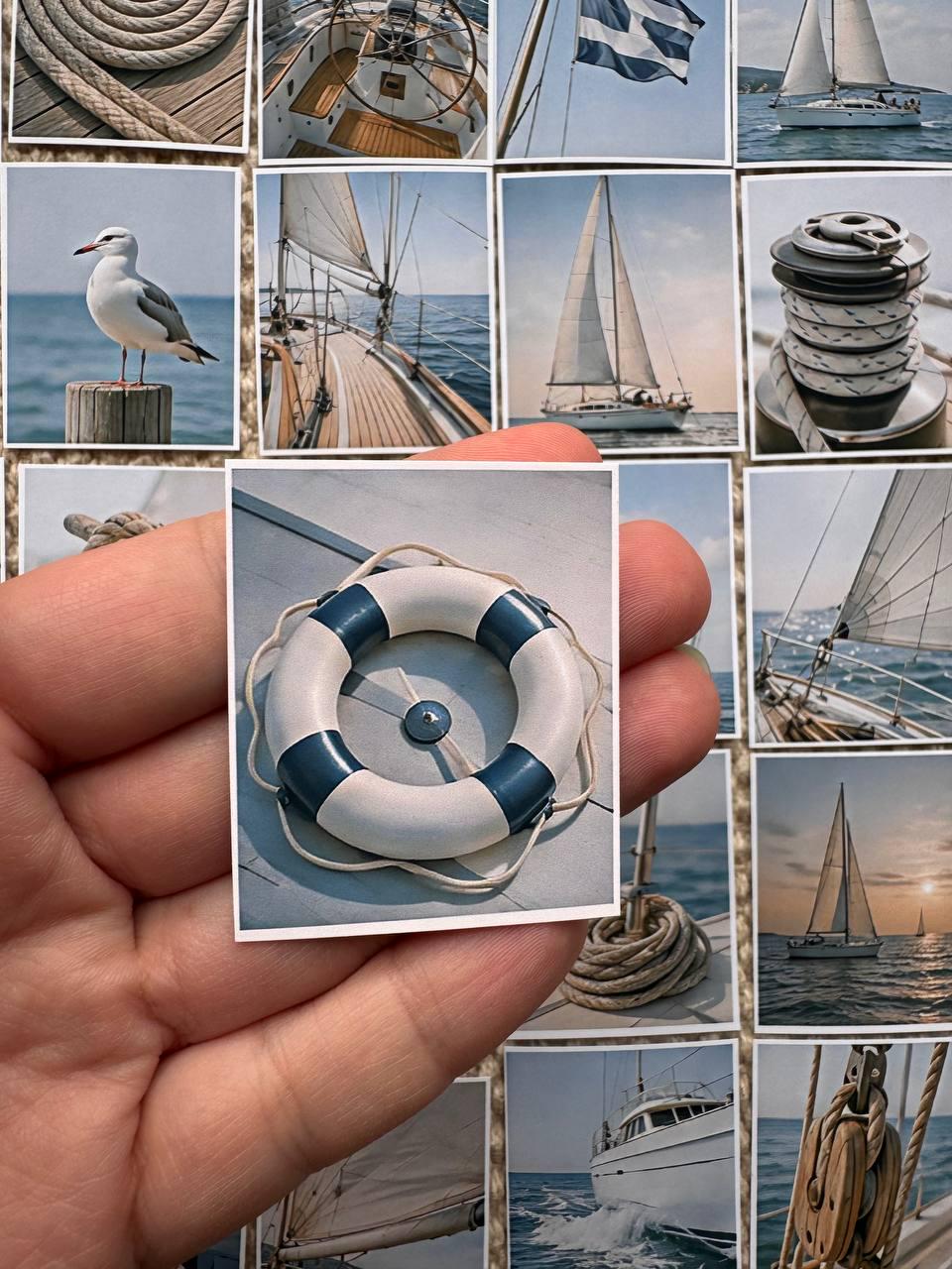 Set of 30 Nautical Sailing Stickers Set, Coastal Scrapbook Stickers, Sailboat Journal Ephemera, Ocean Aesthetic, Sea Life Scrapbooking