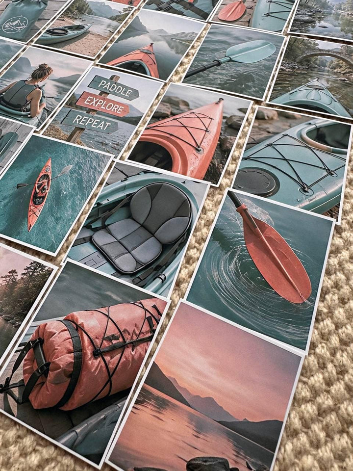 Kayak Adventure Stickers, Canoe Nature Journal Ephemera, Paddle Sports Outdoor Crafts