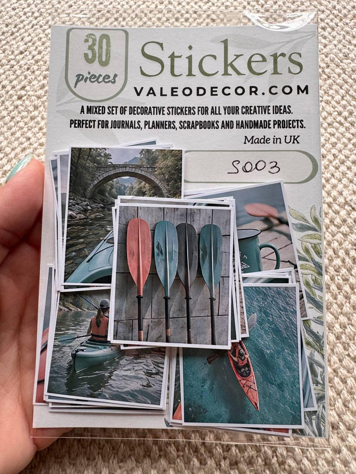 Kayak Adventure Stickers, Canoe Nature Journal Ephemera, Paddle Sports Outdoor Crafts