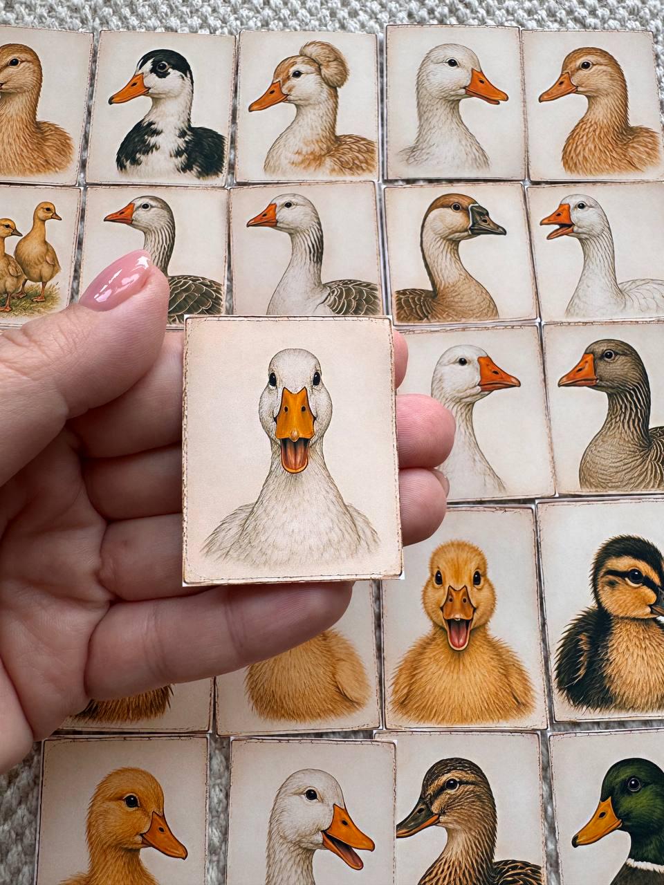 Set of 30 Duck Stickers Set, Vintage Duckling Stickers, Farm Animal Scrapbook Stickers, Cottagecore Planner Stickers,Cute Goose Duck Journal