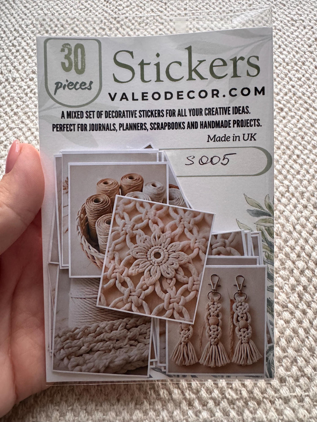 Set of 30 Macrame Stickers Set, Boho Scrapbook Stickers, Neutral Aesthetic Planner Stickers, Craft Room Decor Stickers,Junk Journal Supplies