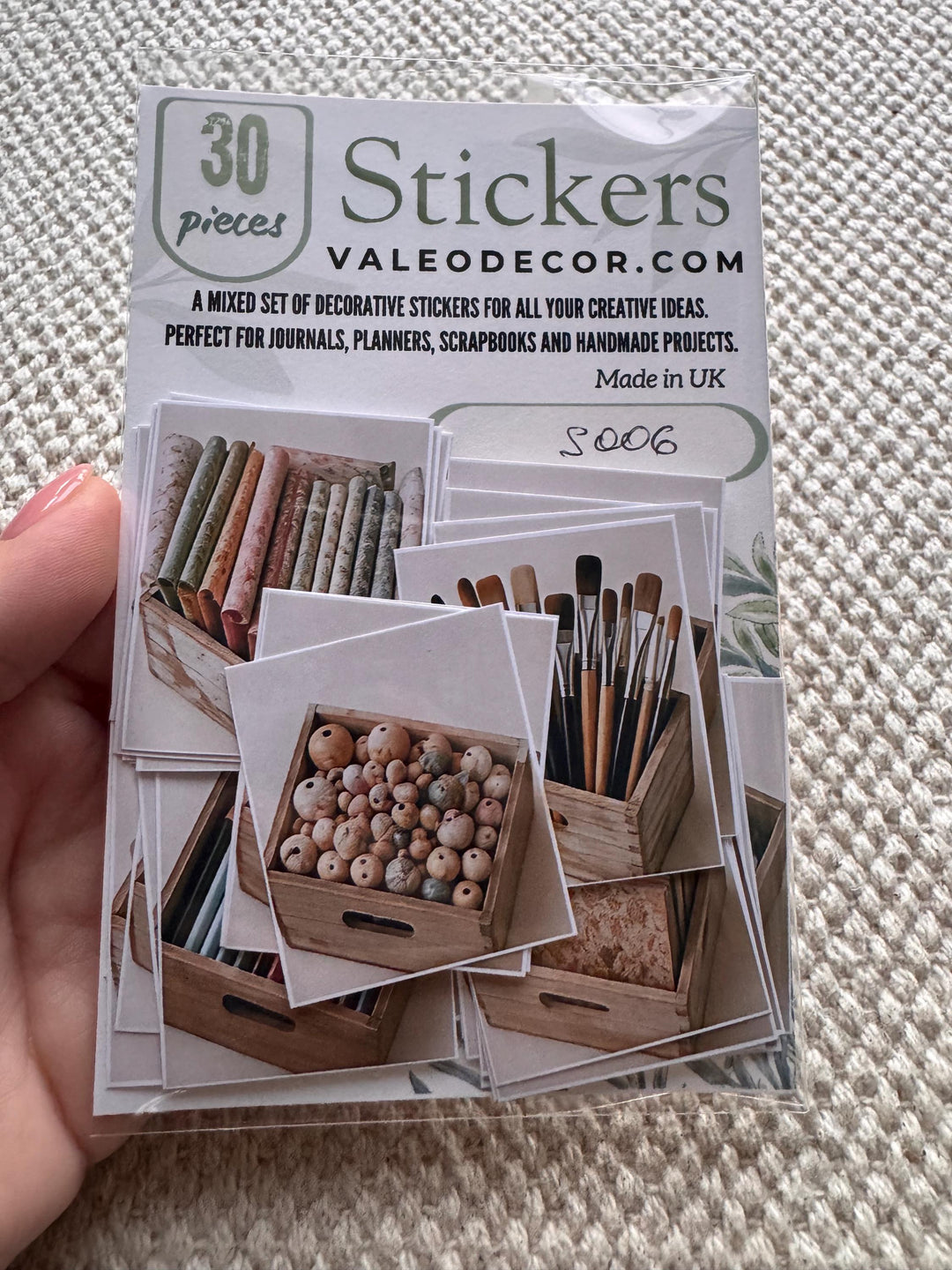 Set of 30 Craft Supply Stickers Set, Art Studio Die Cuts, Creative Hobby Stickers, Scrapbooking Ephemera Pack, Journaling Craft Room Decor