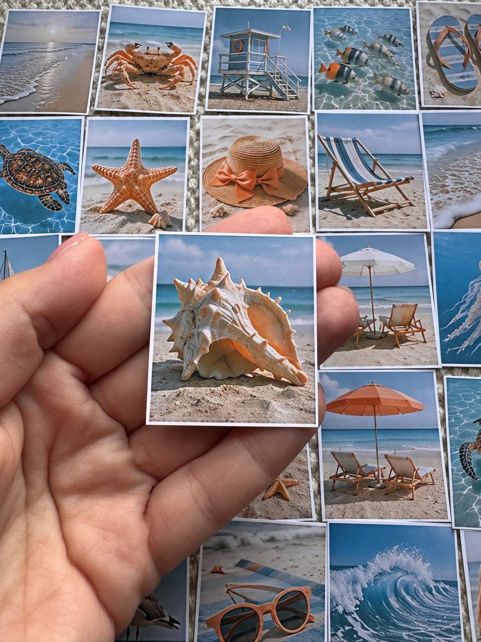 Set of 30 Beach Summer Stickers Set, Coastal Scrapbook Stickers, Ocean Journal, Sea Life Planner Stickers, Tropical Beach Scrapbooking