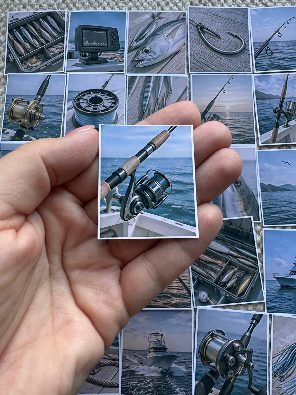 Set of 30 Fishing Stickers Set, Vintage Fishing Scrapbook Stickers, Angler Journal Stickers, Nautical Planner, Ocean Fishing Ephemera Pack