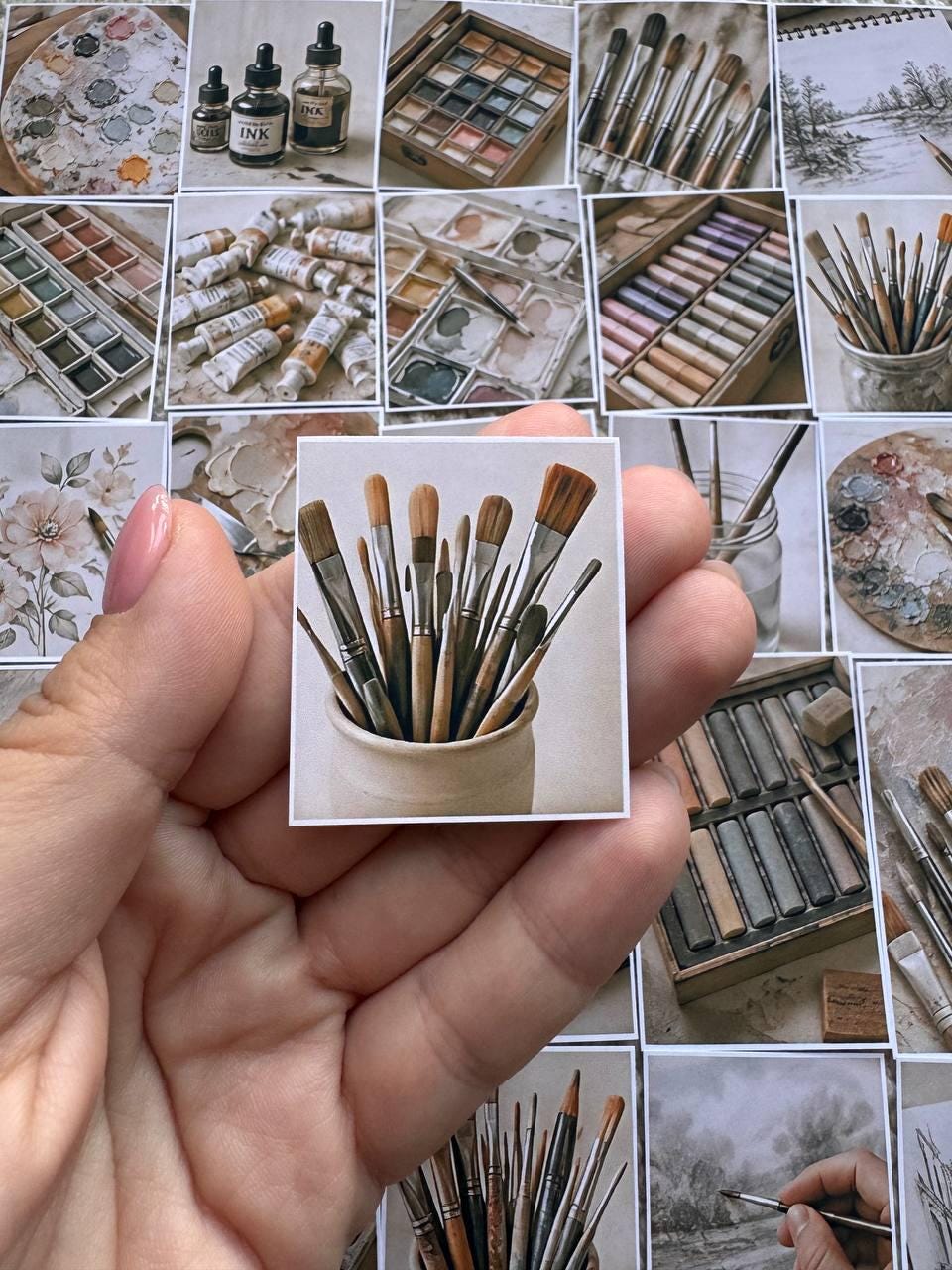 Set of 30 Artist Studio Stickers Set,Vintage Art Supply Stickers,Painting Scrapbook Stickers, Creative Journal,Watercolour Art Ephemera Pack