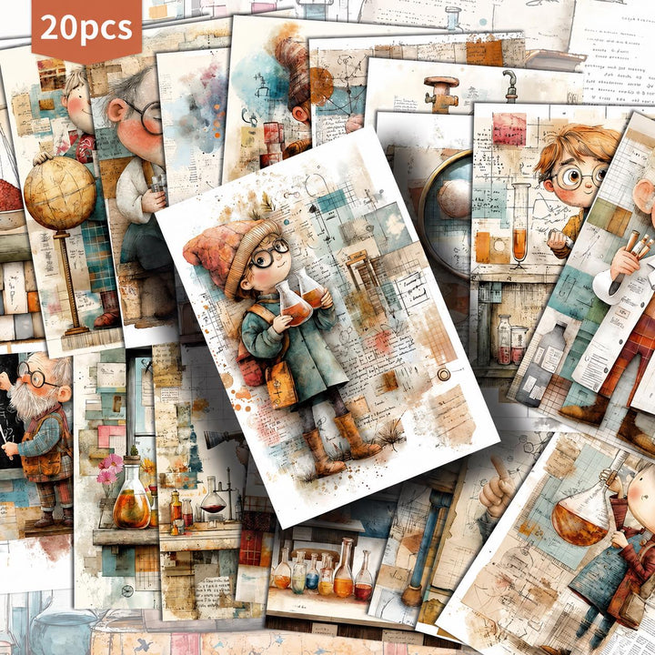 Set of 20 Science Journal Cards, Chemistry Ephemera Pack, STEM Scrapbook Cards, Laboratory Junk Journal Kit, Scientist Collage Cards