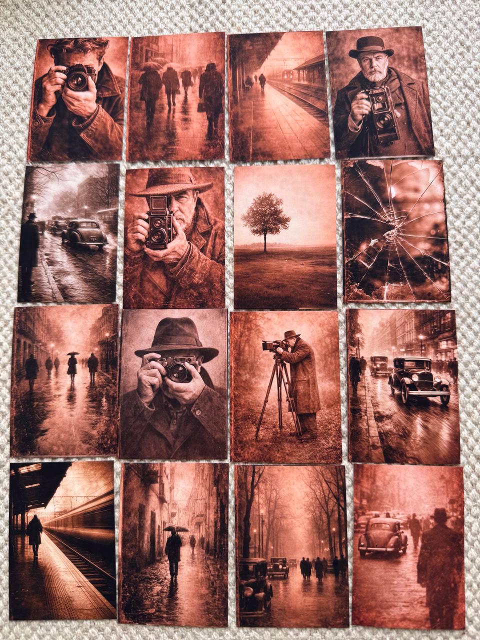 Vintage Photographer Stickers Set of 16, Retro Camera Journal Stickers, Sepia Photography Ephemera, Junk Journal UK Craft