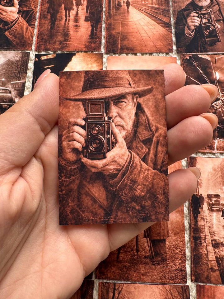 Vintage Photographer Stickers Set of 16, Retro Camera Journal Stickers, Sepia Photography Ephemera, Junk Journal UK Craft