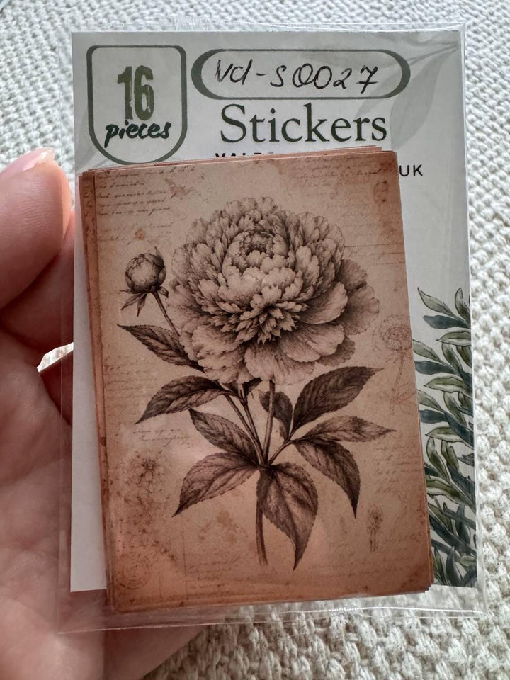 Set of 30 Wildflower Stickers Set, Meadow Flower Die Cuts, Botanical Scrapbook Stickers, Floral Journal Ephemera, Cottagecore Flower Pack