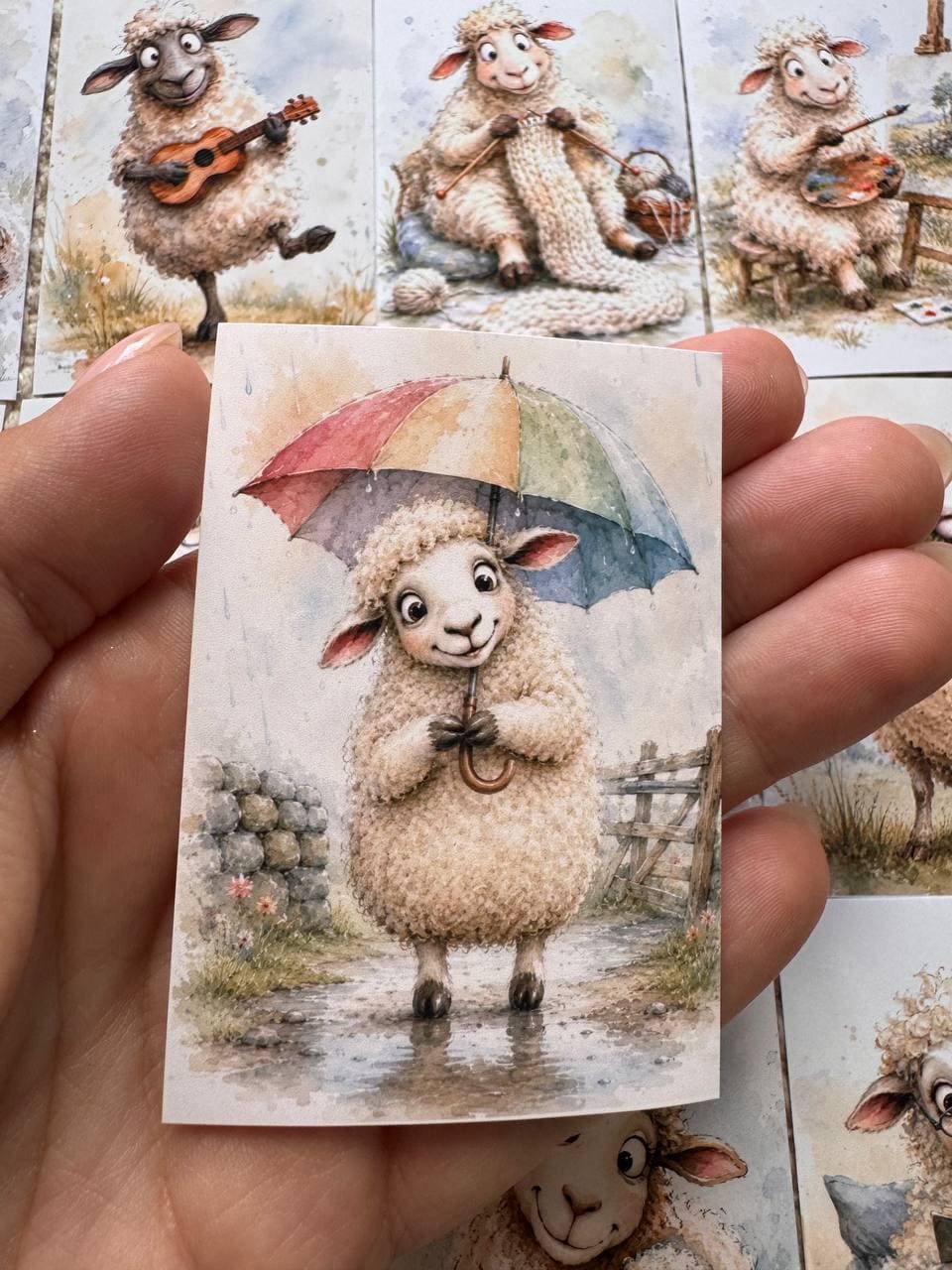 Funny Sheep Stickers Set of 16, Cute Farm Animal Stickers, Cottagecore Journal Stickers, Handmade in UK, Scrapbooking Decor