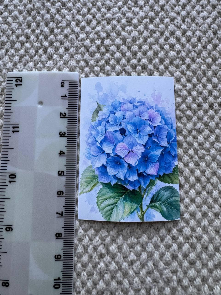 Hydrangea Flower Stickers Set of 16, Watercolor Botanical Floral Stickers, Handmade in UK, Journal Scrapbook Planner Decor Gift