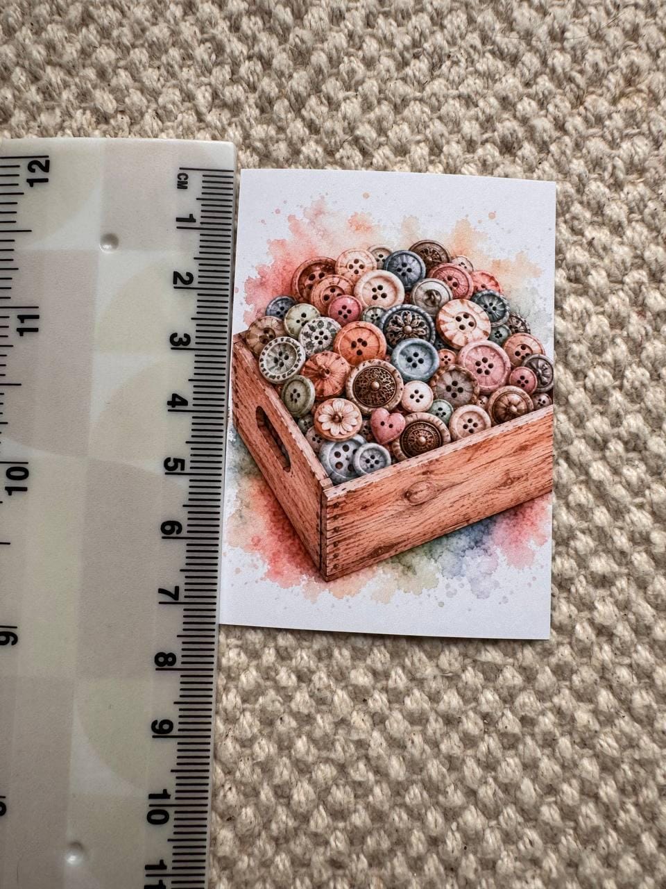 Vintage Craft Supply Stickers Set of 16, Watercolor Scrapbooking & Sewing Supplies, Junk Journal, Handmade in the UK Decor