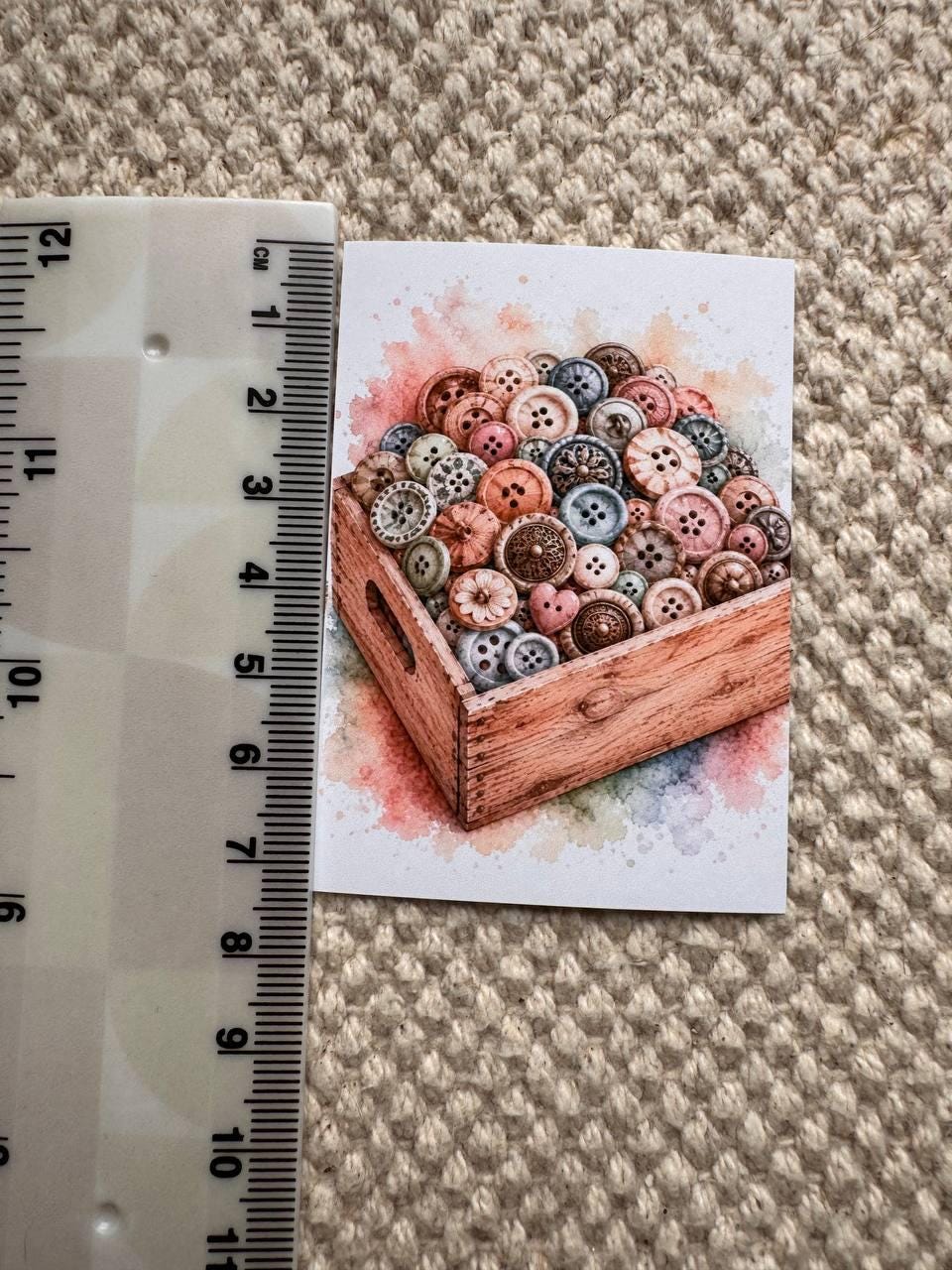 Vintage Craft Supply Stickers Set of 16, Watercolor Scrapbooking & Sewing Supplies, Junk Journal, Handmade in the UK Decor