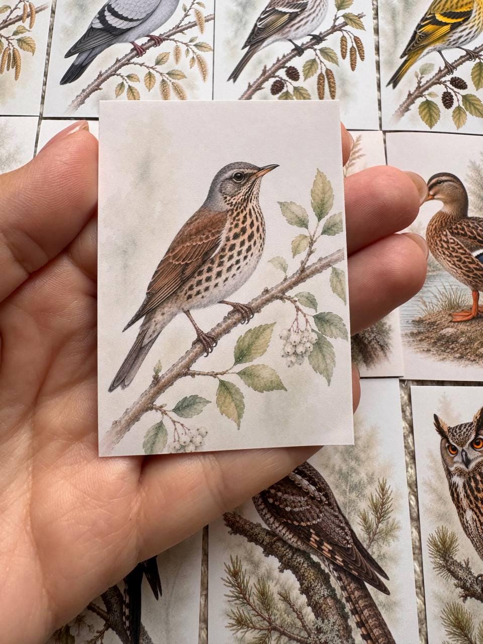 Vintage Bird Stickers Set of 16, British Wildlife Birds, Nature Journal Stickers, Birdwatching Ephemera, UK Handmade