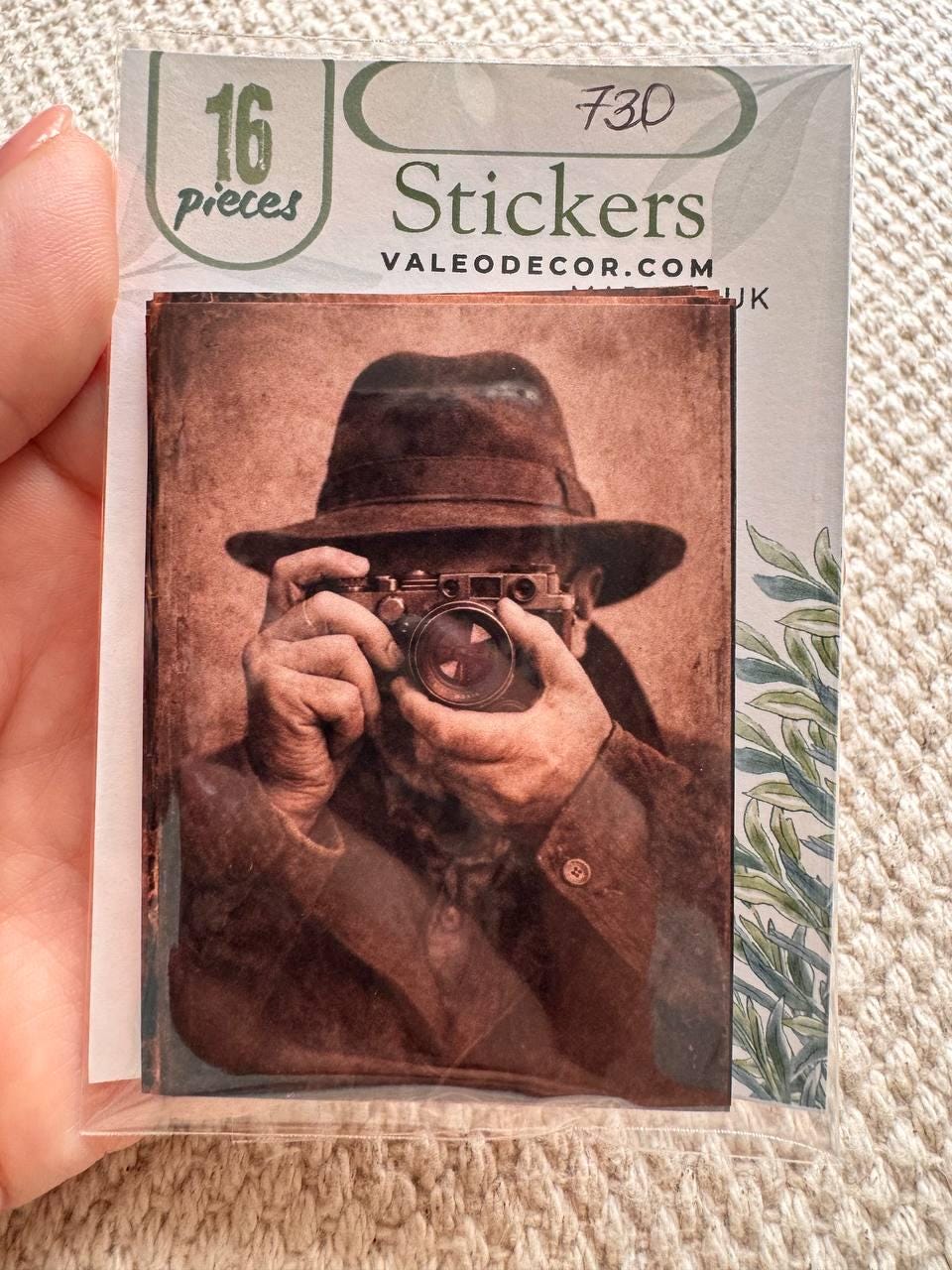 Vintage Photographer Stickers Set of 16, Retro Camera Journal Stickers, Sepia Photography Ephemera, Junk Journal UK Craft