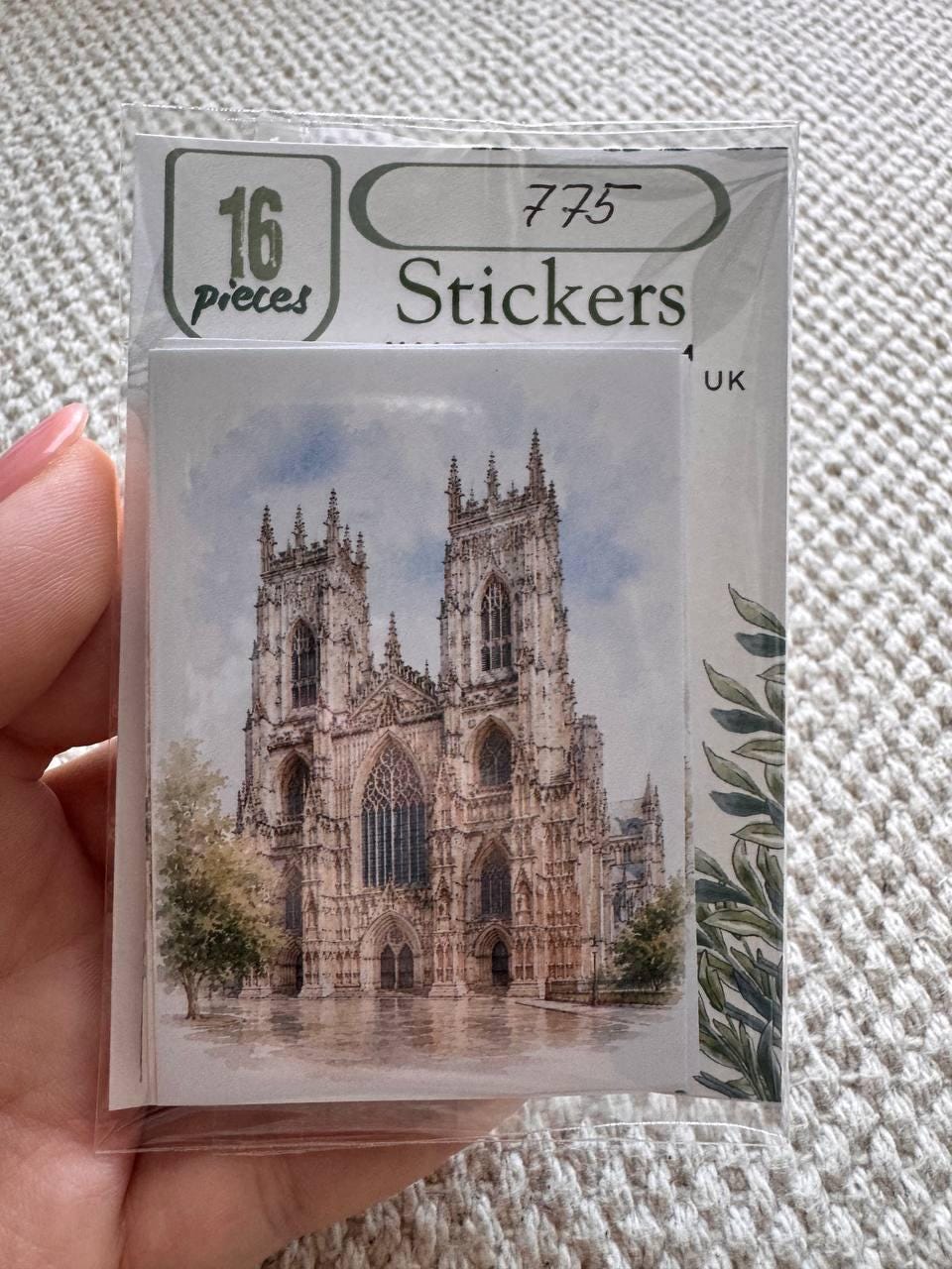 England Landmark Stickers Set of 16, British Village, Stonehenge, York Minster, Red Post Box, Cottage Journal Stickers UK
