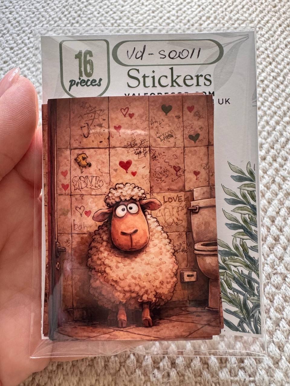 Funny Animal Bathroom Stickers Set of 16, Humorous Cute Animal Stickers, Handmade in UK, Scrapbooking, Journal, Planner Decor