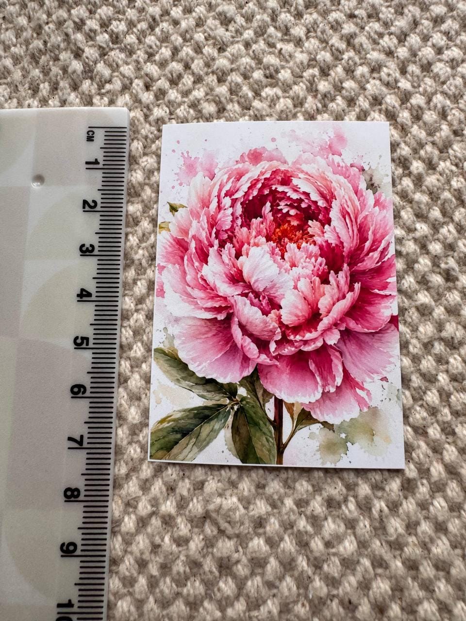 Peony Flower Stickers Set of 16, Watercolor Floral Stickers, Pink Peonies for Junk Journal, Scrapbook, Handmade in the UK Decor