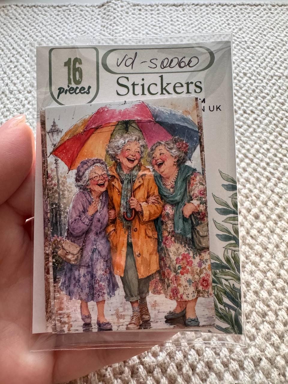 Vintage Friendship Stickers Set of 16, Happy Grandmas Watercolor Stickers, Junk Journal, Scrapbook, Handmade in the UK Decor