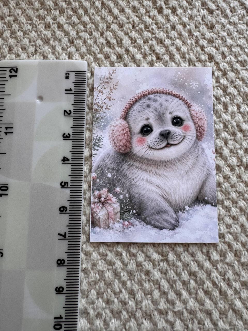 Winter Animal Stickers Set of 16, Cute Christmas Woodland Animals, Penguin & Deer Stickers, Handmade in the UK for Journals