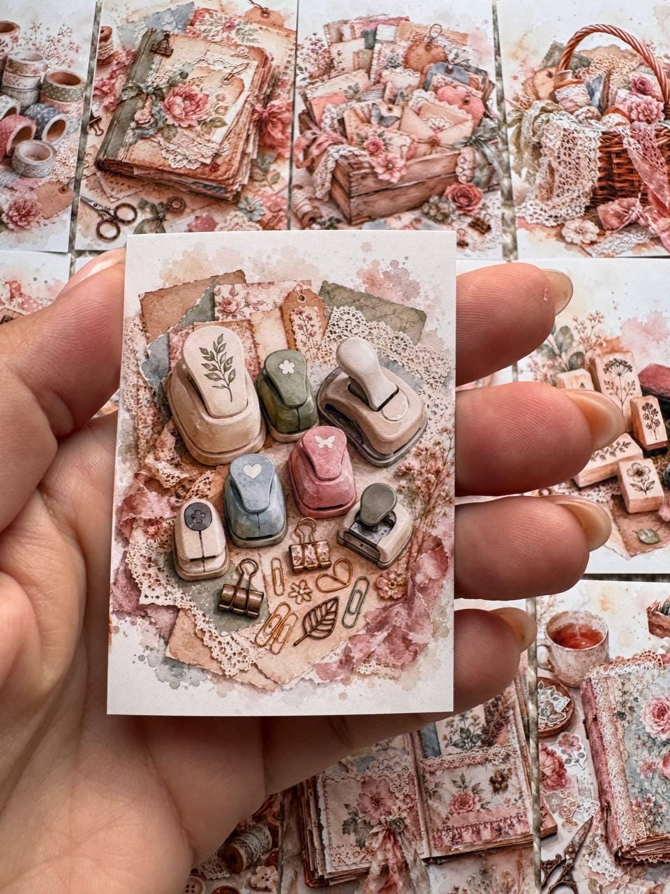 Vintage Junk Journal Stickers Set of 16, Scrapbooking Stickers, Journal Ephemera, Cottagecore Craft Stickers, Handmade UK
