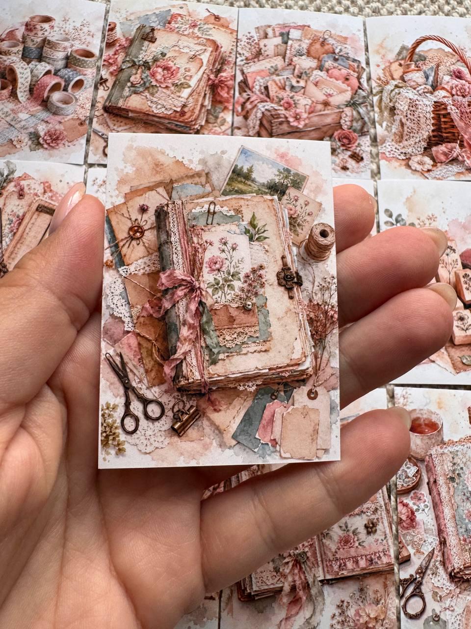 Vintage Junk Journal Stickers Set of 16, Scrapbooking Stickers, Journal Ephemera, Cottagecore Craft Stickers, Handmade UK