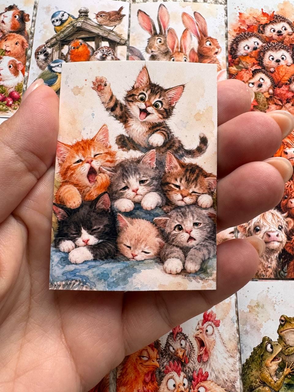 Cute Woodland Animal Stickers Set of 16, Funny Forest Friends, Watercolor Animal Stickers, Scrapbooking, Handmade UK Decor
