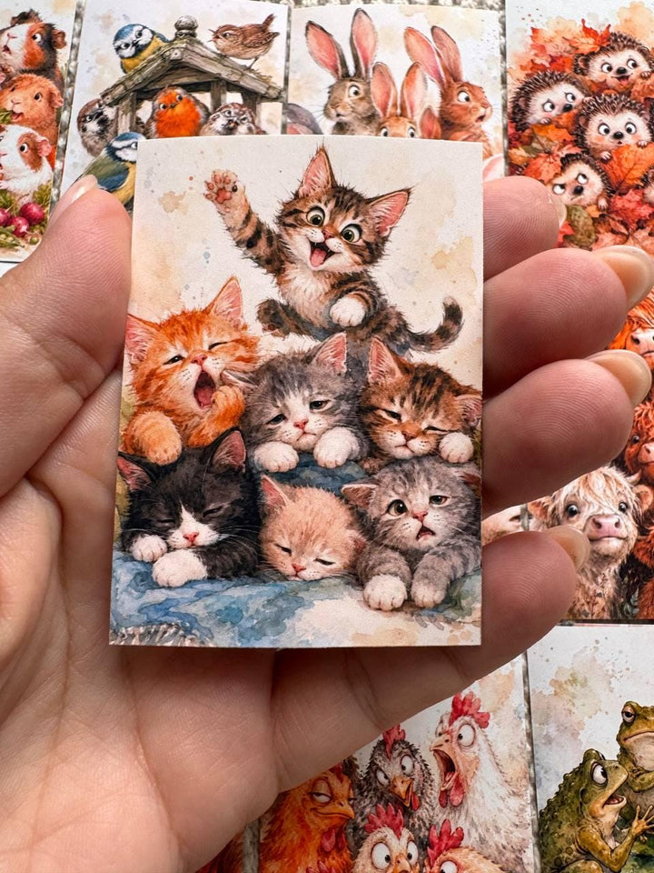 Cute Woodland Animal Stickers Set of 16, Funny Forest Friends, Watercolor Animal Stickers, Scrapbooking, Handmade UK Decor
