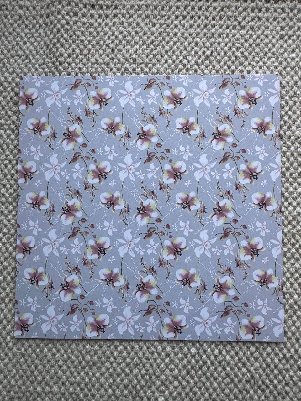 Tender Orchid Scrapbook Paper Pad 8x8, Double-Sided Floral Paper, Botanical Paper for Junk Journal Crafts