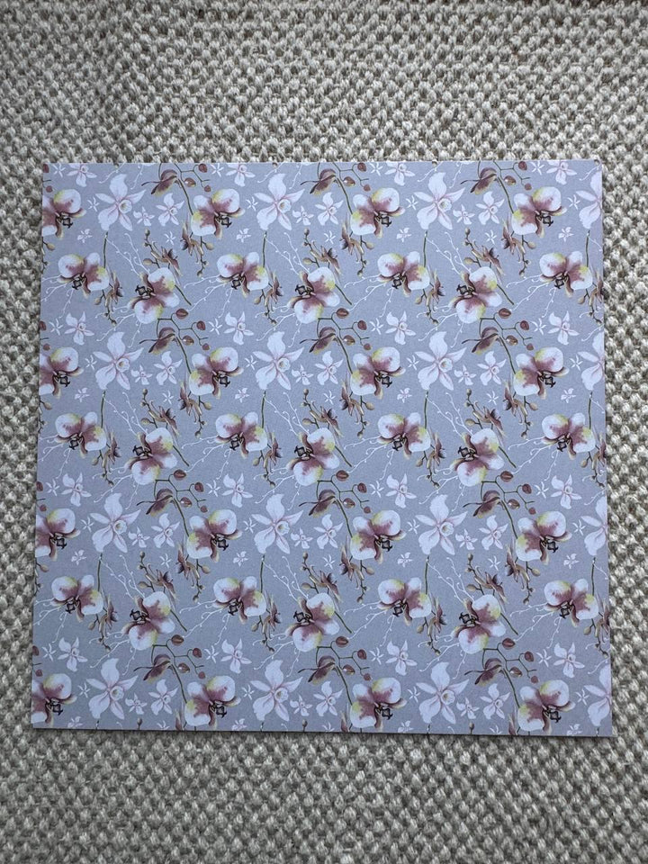 Tender Orchid Scrapbook Paper Pad 8x8, Double-Sided Floral Paper, Botanical Paper for Junk Journal Crafts
