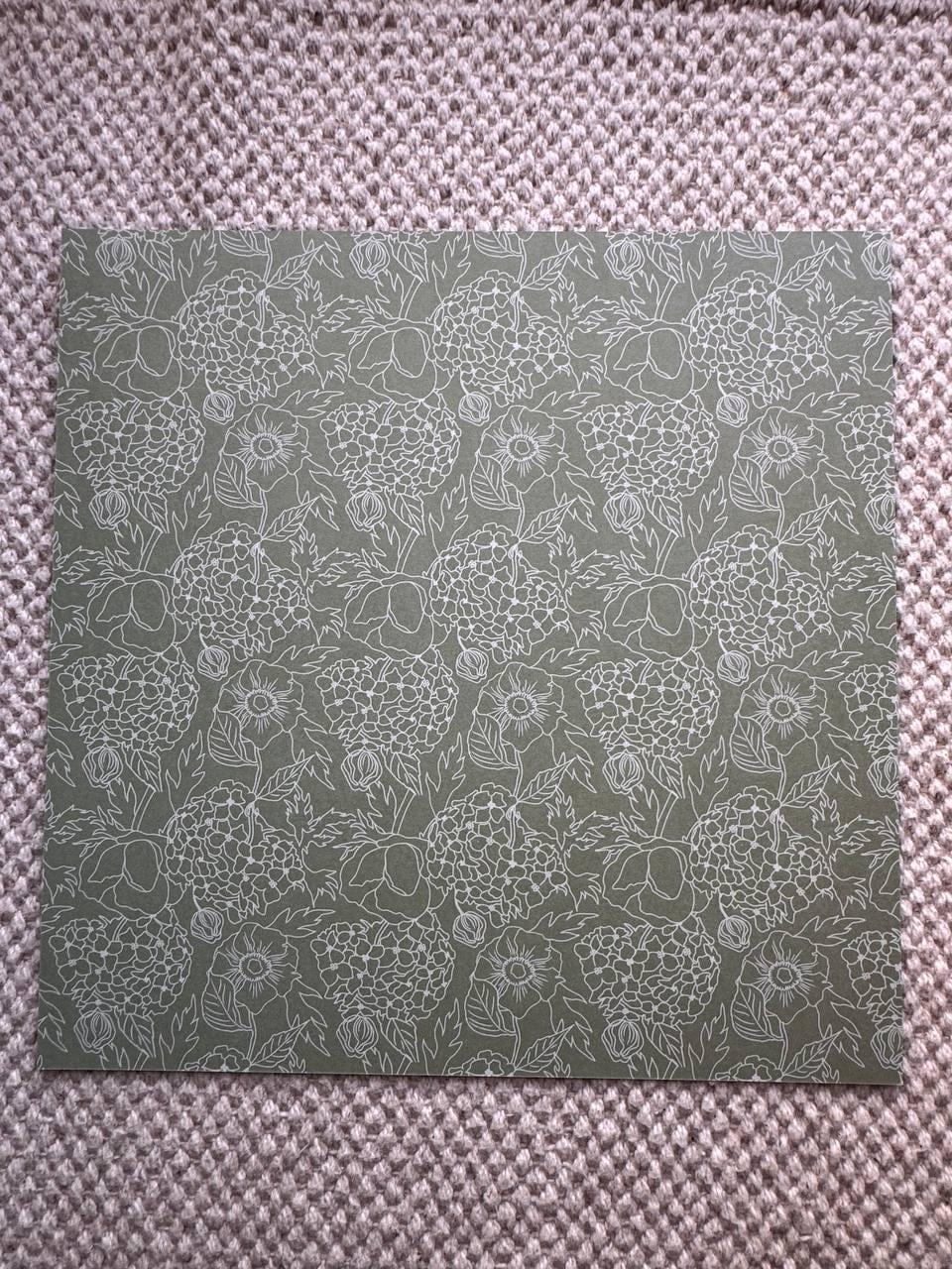 Night Garden Scrapbook Paper 8x8, Double Sided Floral Botanical Paper, Junk Journal Card Making Craft Supplies
