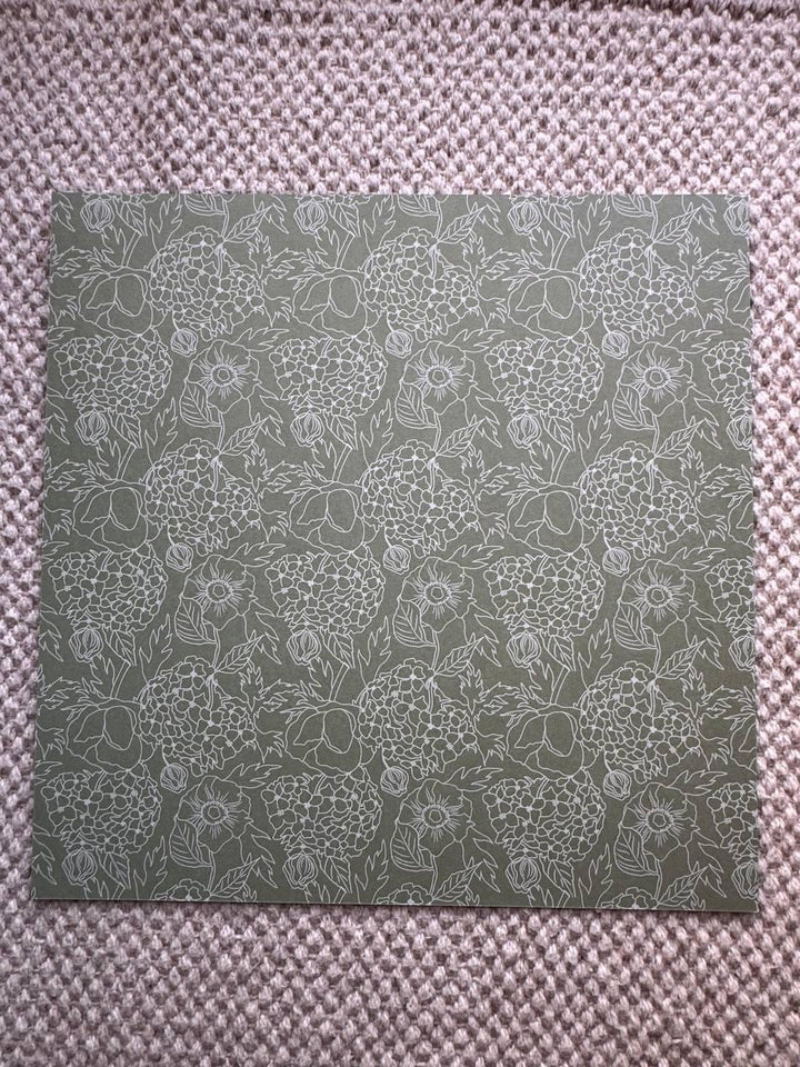 Night Garden Scrapbook Paper 8x8, Double Sided Floral Botanical Paper, Junk Journal Card Making Craft Supplies